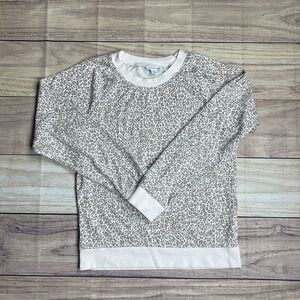 American Eagle Long Sleeve Crew Neck Lightweight Leopard Print Top Women's S